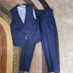 Classic Expreas Men's Navy Blue Suit Vest and Pants Set Large/32x30